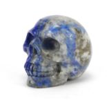 Chinese carved lapis lazuli skull, 4.5cm in length :For Further Condition Reports Please visit Our