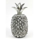 Large silvered pineapple, 51cm high :For Further Condition Reports Please visit Our Website, Updated
