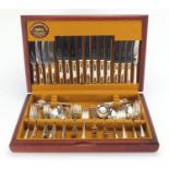 Eight place mahogany canteen of Sheffield silver plated cutlery, 47cm wide :For Further Condition