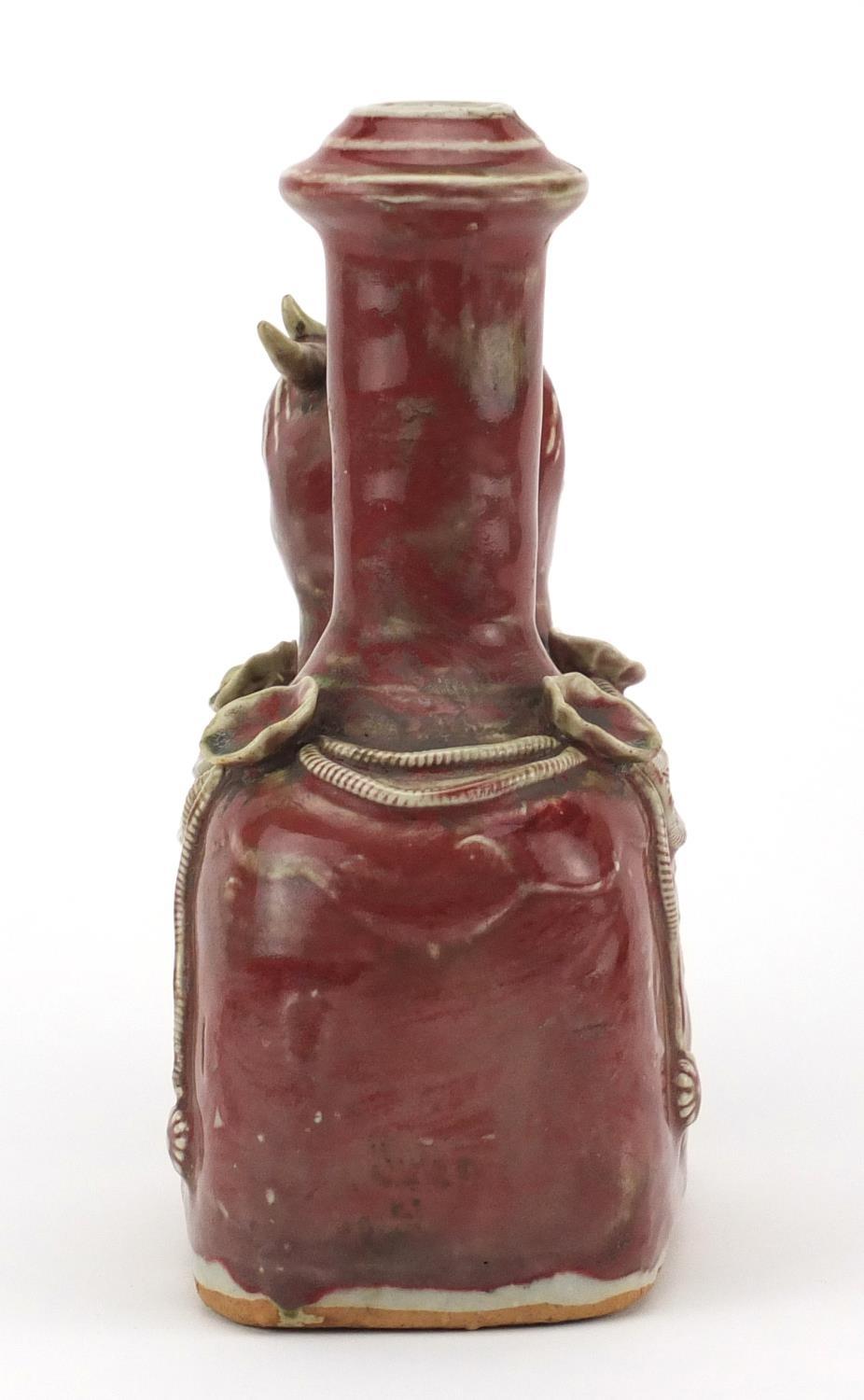 Chinese stoneware dragon vase, having a red and celadon glaze, 20.5cm high :For Further Condition - Image 3 of 7