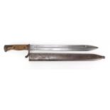 German military interest bayonet with scabbard, steel blade impressed Waffenfabrik Mauser A G