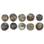 Ten hammered silver pennies, approximate weight 10.9g :For Further Condition Reports Please visit