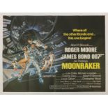 Vintage James Bond 007 Moonraker UK quad film poster, printed by Lonsdale & Batholomew 1979, 101.5cm