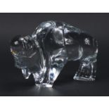 Large French crystal bison by Baccarat, 19.5cm in length :For Further Condition Reports Please visit