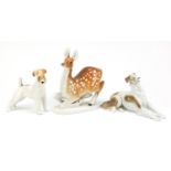 Three Russian USSR animal including a deer, the largest 25cm high :For Further Condition Reports