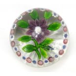 19th century Baccarat flower head paperweight, 8cm in diameter :For Further Condition Reports Please