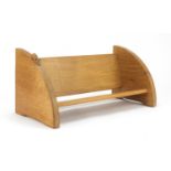 Robert Thompson Mouseman light oak book trough, carved with signature mouse, 45cm wide :For