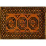 Rectangular Afghan rug having an all over geometric design, 150cm x 98cm :For Further Condition