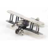 Silver model of a Biplane "Bristol" by Medusa-Oro, 4.5cm in length, 21.8g :For Further Condition
