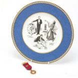 Wedgwood A Carnival of Conjurers 1906 plate and a enamelled magic circle jewel, the plate limited