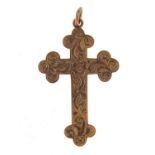 Victorian 9ct gold cross pendant, 3.5cm in length, 1.2g :For Further Condition Reports Please