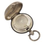 Silver sovereign case, engraved with leaves, Birmingham 1913, 3cm in diameter, 22.4g :For Further