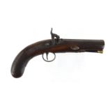 19th century bore man stopper percussion overcoat pistol, 26cm in length :For Further Condition