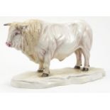 Michael Sutty hand painted porcelain bull from the series Animalier, limited edition 16 of 20 with