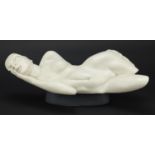 Studio pottery sculpture of a nude female by George Walker, 40cm wide (PROVENANCE: Michaelson &