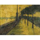After Piet Mondrian - Canal scene, post Impressionist oil onto canvas, details verso, framed, 65cm x
