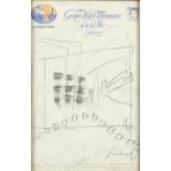 Abstract composition, on Grand Hotel Miramare, Geneva paper, bearing an indistinct signature and