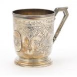 Victorian aesthetic silver christening tankard by Fenton Brothers, Sheffield 1888, 7.2cm high, 77.0g