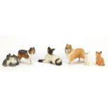 Beswick and Royal Doulton cats and dogs including Lochinvar of Lady Park Siamese cat and kittens :