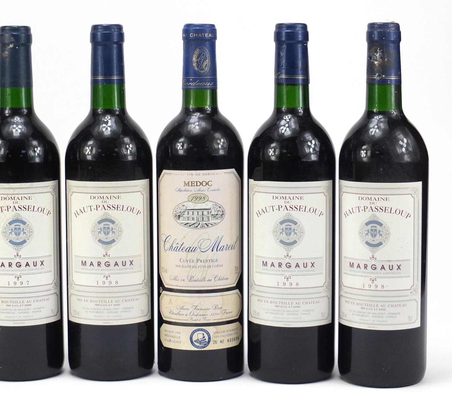 Eight bottles of red wine comprising five bottles of 1998 Haut-Passeloup Margaux and three bottles - Image 3 of 4