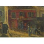 French street scene, oil on board, details verso, framed, 68.5cm x 48cm :For Further Condition