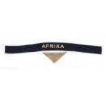 German Luftwaffe Afrika Korps breast eagle and cuff-title :For Further Condition Reports Please