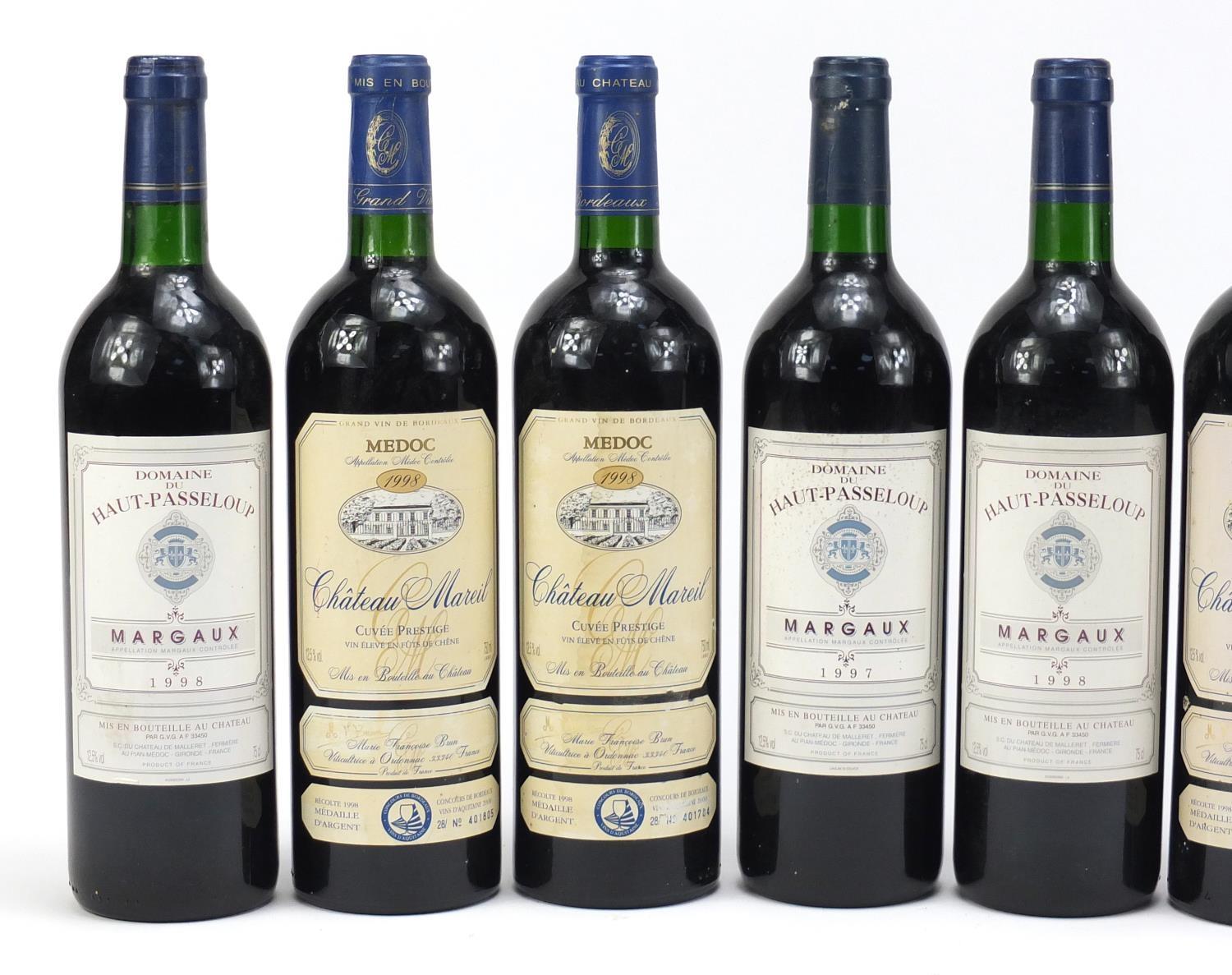 Eight bottles of red wine comprising five bottles of 1998 Haut-Passeloup Margaux and three bottles - Image 2 of 4