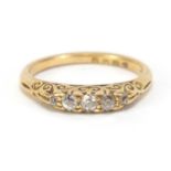 Victorian 18ct gold diamond five stone ring, size N, 2.8g :For Further Condition Reports Please