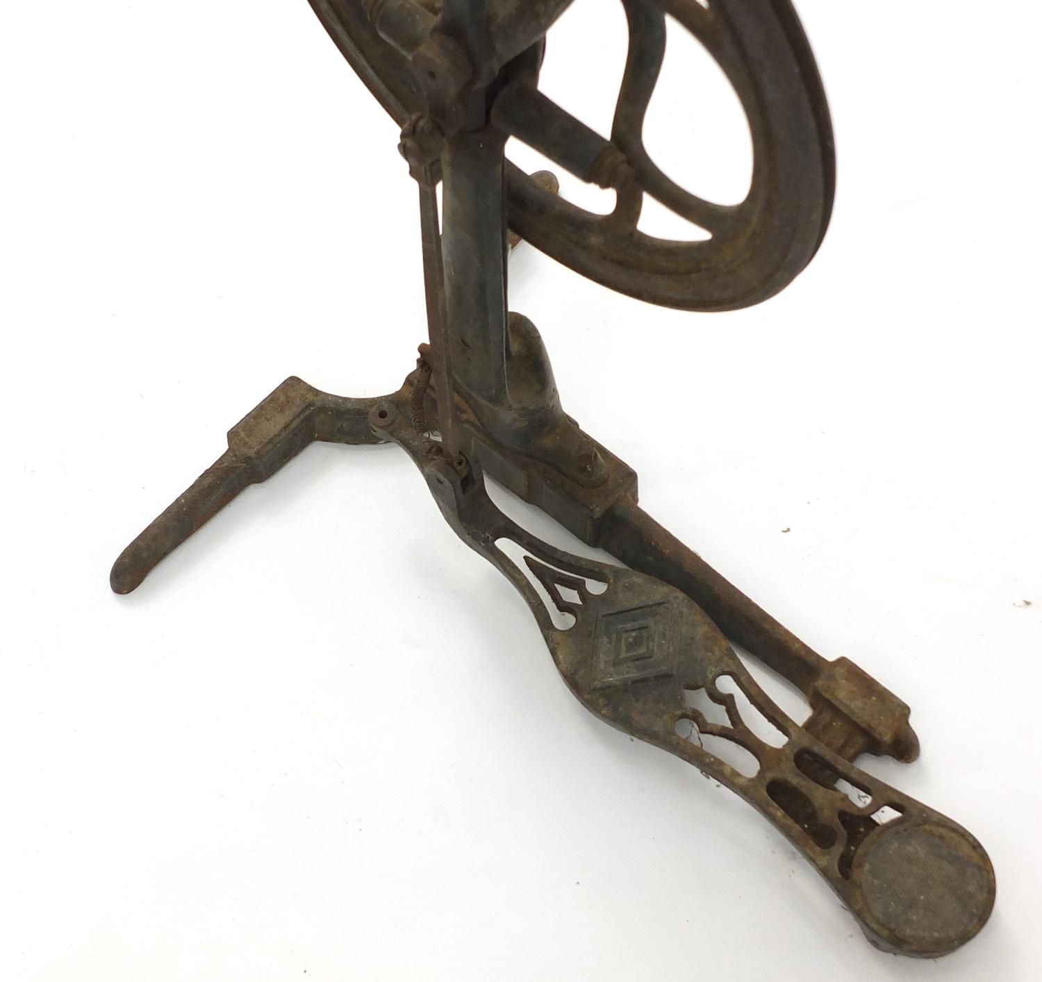 Antique dentists treadle drill with cast iron base, 128cm high :For Further Condition Reports Please - Image 5 of 5