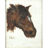 Horse Head, watercolour onto paper, bearing a signature Kirkman, framed, 28.5cm x 22.5cm :For