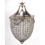 Ornate metal mounted bag chandelier, 60cm high :For Further Condition Reports Please visit Our