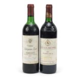 Two bottles of Margaux red wine comprising 1983 Chateau Labegorce-Zede and 1991 Chateau Lascombes :