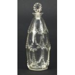 Rene Lalique Perles type glass scent bottle, moulded R Lalique to he base, 12cm high :For Further
