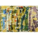 Abstract composition, oil on canvas, bearing an indistinct signature, framed, 98.5cm x 68.5cm :For