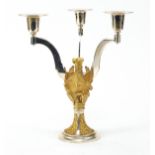 Partially silver gilt silver St Pauls' Cathedral Wedding candelabra by Hector Miller, made to