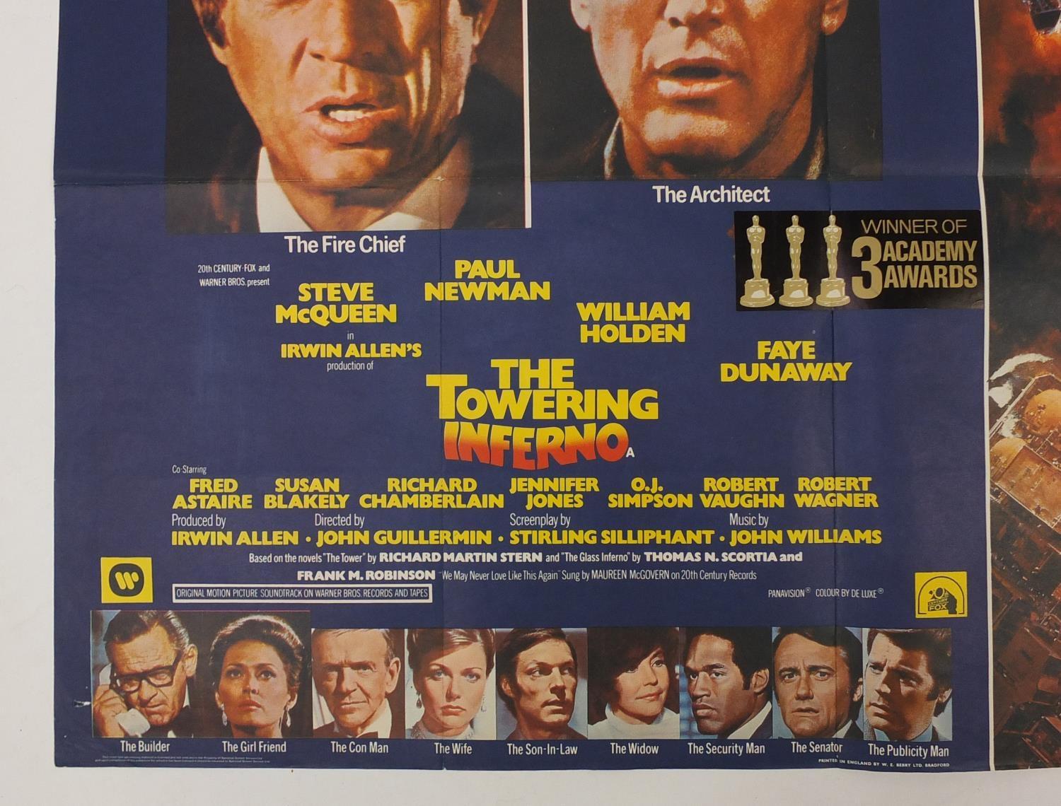 Two vintage The Towering Inferno UK quad film posters and six Warner Bros stills, the posters - Image 7 of 16