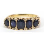 18ct gold sapphire and diamond ring, size M, 5.0g :For Further Condition Reports Please visit Our