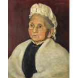 Portrait of an elderly lady, Victorian oil onto canvas, framed, 50cm x 39.5cm :For Further Condition