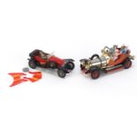 Two vintage Corgi die cast models of Chitty Chitty Bang Bang, the largest 12cm in length : For