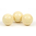 Three billiard balls : For Further Condition Reports Please visit Our Website, Updated Daily