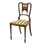Victorian inlaid rosewood occasional chair, 88cm high : For Further Condition Reports Please visit