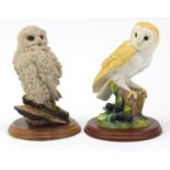 Two decorative owls by country artists and Border fine arts, 20cm high : For Further Condition