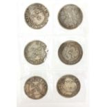 Six Chinese silver coloured metal coins : For Further Condition Reports Please visit Our Website,