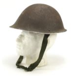 Military interest tin helmet with liner : For Further Condition Reports Please visit Our Website,