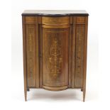 Edwardian inlaid rosewood side cabinet with convex door, 104 cm H x 73cm W x 38 cm D : For Further