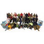 Large collection of vintage and later action figures, mostly Action Men and accessories : For