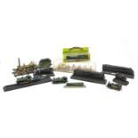 Model railway locomotives and a coronation coach including die cast Flying Scotsman by Corgi and a