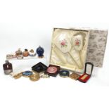 Miscellaneous items including lighters, compacts and a hip flask : For Further Condition Reports