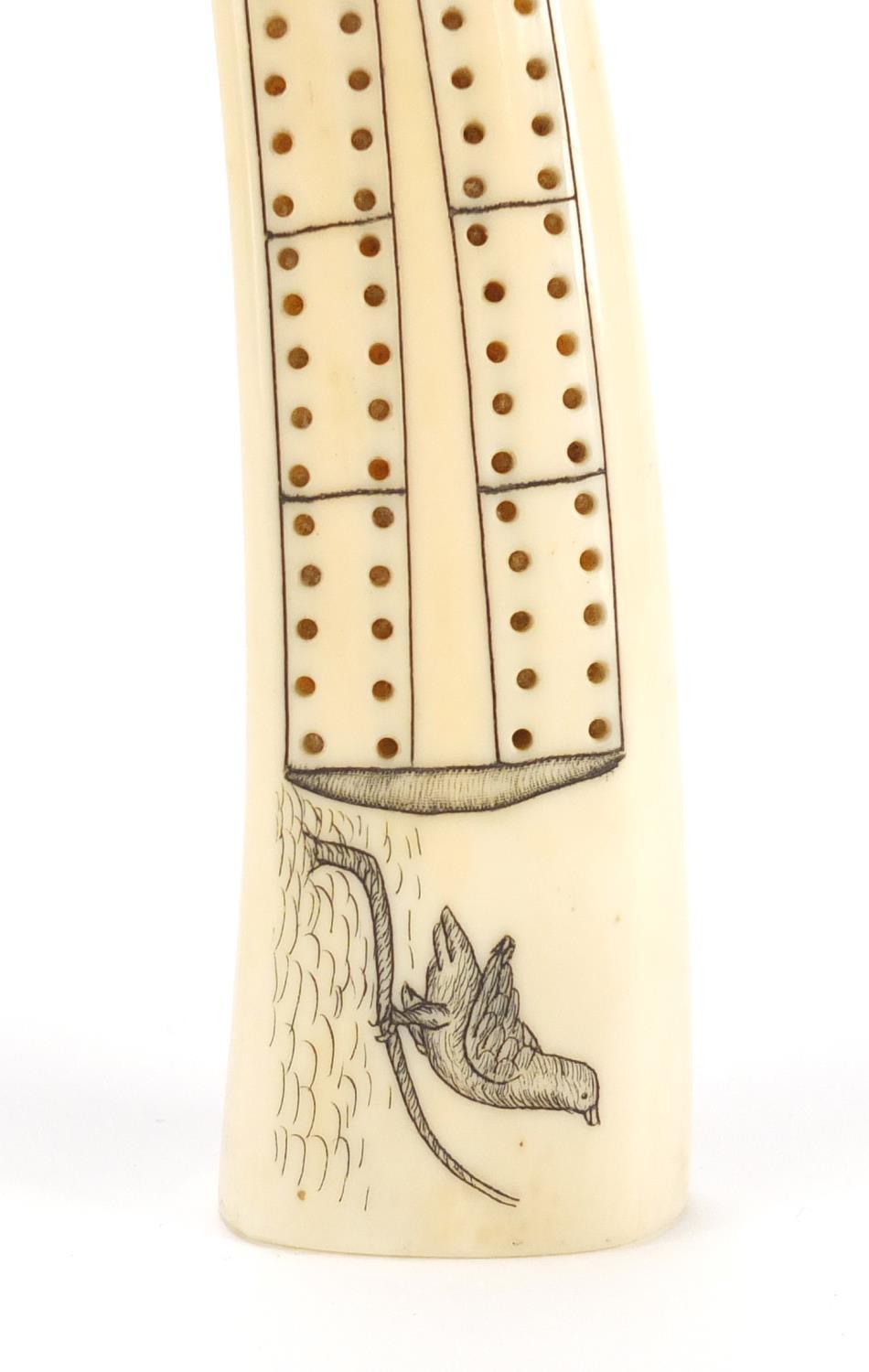 Scrimshaw style cribbage board, 24 cm in length : For Further Condition Reports Please visit Our - Image 6 of 7