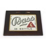 Vintage oak framed Bass advertising mirror, 56.5cm x 46.5cm : For Further Condition Reports Please